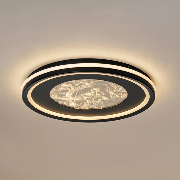  Lucande Lucande Led Ceiling Lamp Tillian, Black/gold, 50 Cm, Dimmable 