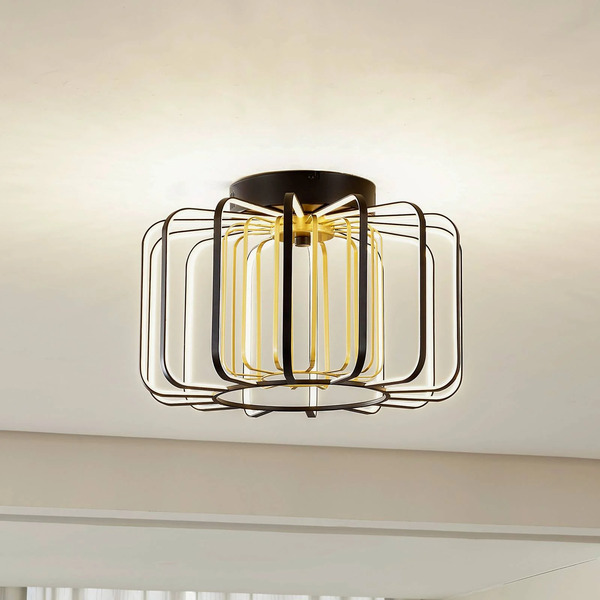  Lucande Lucande Led Ceiling Light Birger, ø 39.5cm, Black/gold 