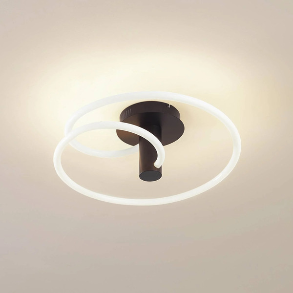  Lucande Lucande Led Ceiling Light Valenora, White/black, Pc, ø 49cm 