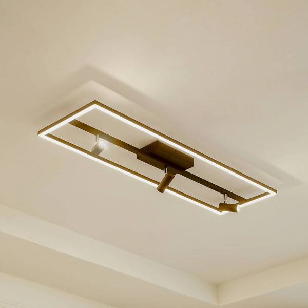  Lucande Lucande Led Ceiling Light Yvor, 99.5 Cm, Black, Swivelling 