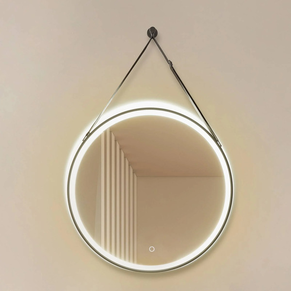  Lucande Lucande Led Mirror Lelin, ø 45 Cm, Black, Aluminium, Cct 