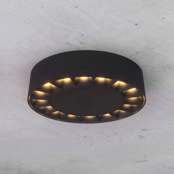  Lucande Lucande Led Outdoor Ceiling Light Kelissa, Round, Black 