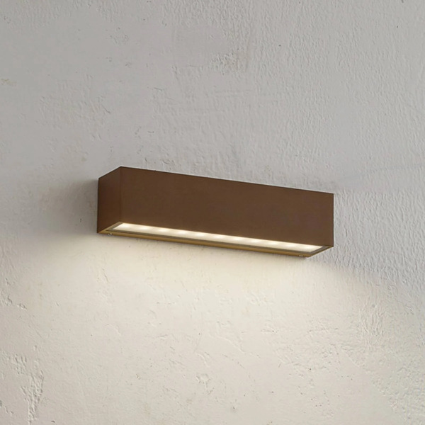  Lucande Lucande Led Outdoor Wall Lamp Lengo, 25 Cm, Brown, Down, 3000k 
