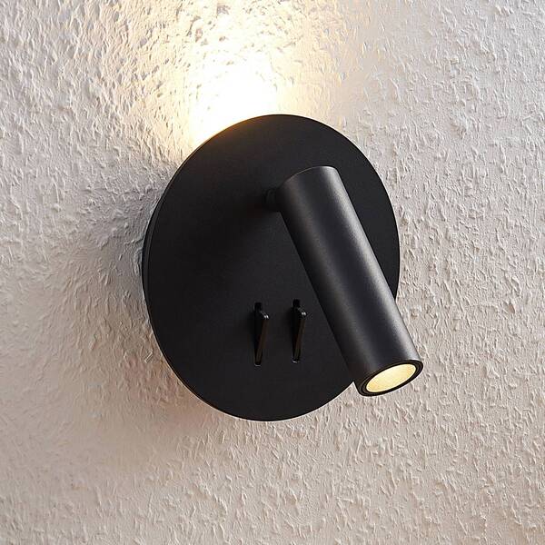  Lucande Lucande Magya Led Wall Light, Black, 2-bulb, Round 