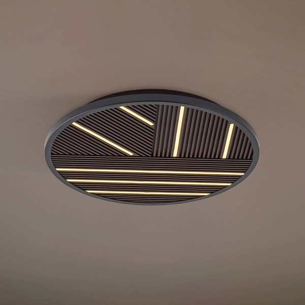  Lucande Lucande Orven Led Ceiling Lamp, Wood, ø 50 Cm, Dimmable 