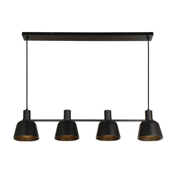  Lucande Lucande Servan Hanging Light, Black, 4-bulb 