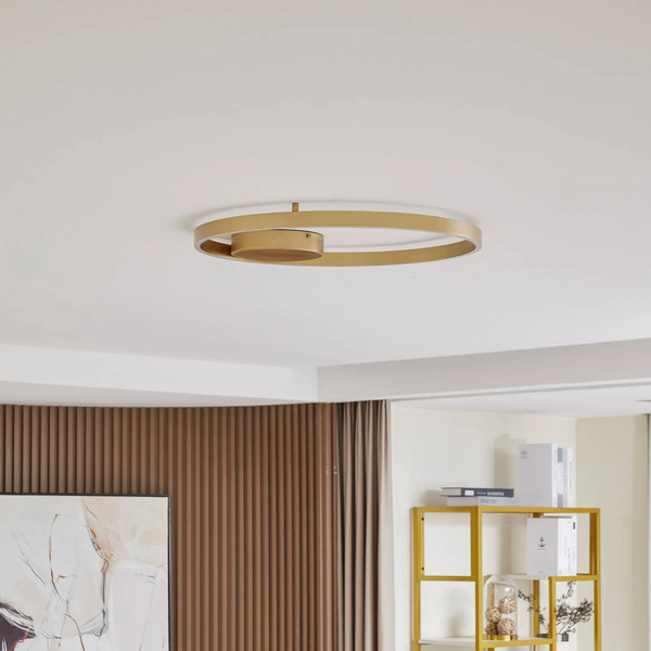  Lucande Lucande Smart Led Ceiling Light Moise, Gold, Cct, Tuya 