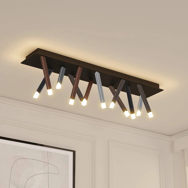  Lucande Lucande Stoika Led Ceiling Light, 100cm, Angular, Metal 