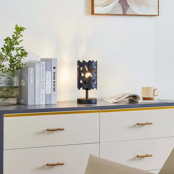  Lucande Lucande Table Lamp Aeloria, Black, Iron, ø 12 Cm, E27 
