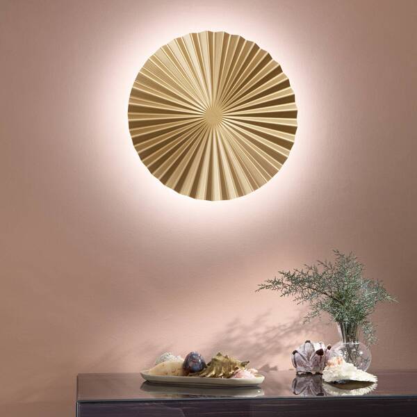  Luce Ambiente Design Luce Ambiente Design Anadara Led Wall Lamp, Gold-coloured, ø 50 Cm, Metal, Cct 