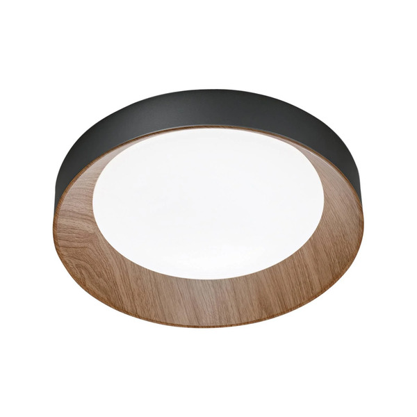  Luce Ambiente Design Luce Ambiente Design Arka Led Ceiling Lamp, ø 40 Cm, Black/wood Look, Metal Cct 