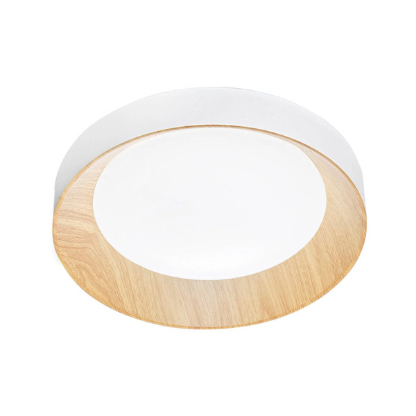  Luce Ambiente Design Luce Ambiente Design Arka Led Ceiling Lamp, ø 40 Cm, White/wood Look, Metal, Cct 