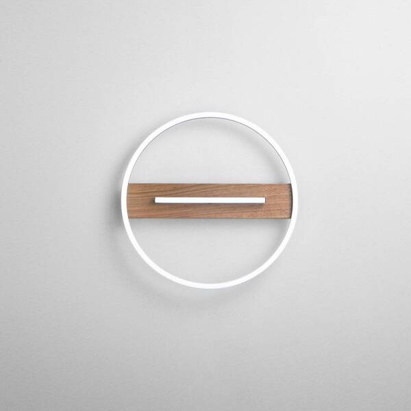  Luce Ambiente Design Luce Ambiente Design Azimuth Led Wall Lamp, ø 40 Cm, Black/wood-effect, Metal 