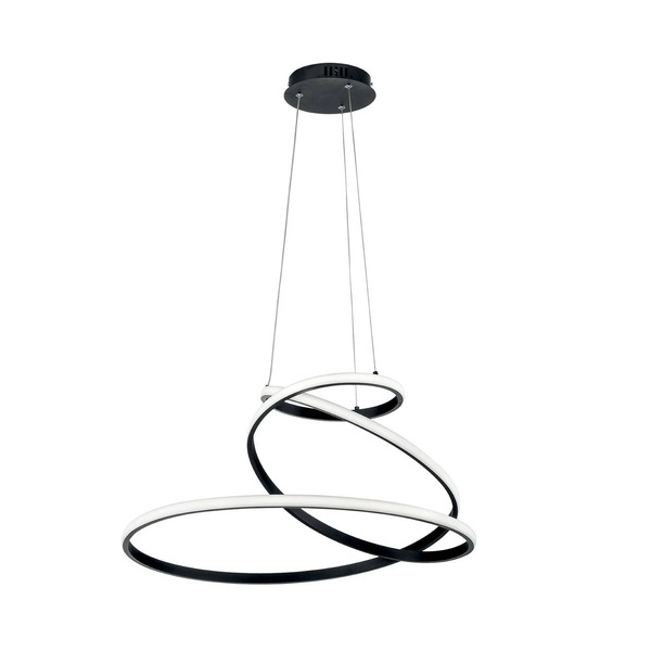  Luce Ambiente Design Luce Ambiente Design Coaster Led Hanging Light, Black, ø 60 Cm, Metal, Cct 
