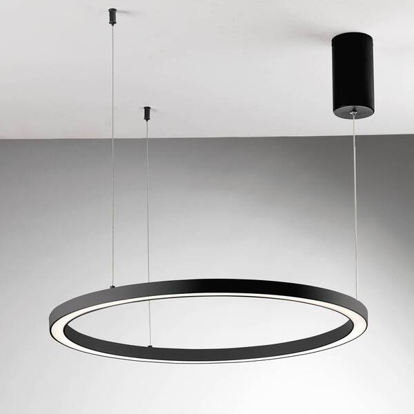  Luce Ambiente Design Luce Ambiente Design Hoop Led Hanging Light, Black, ø 80 Cm, Metal, Cct 