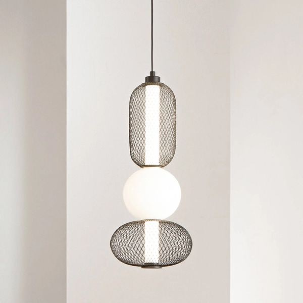  Luce Ambiente Design Luce Ambiente Design Inkas Led Hanging Light, Height 53 Cm, Black, Glass/metal, Cct 
