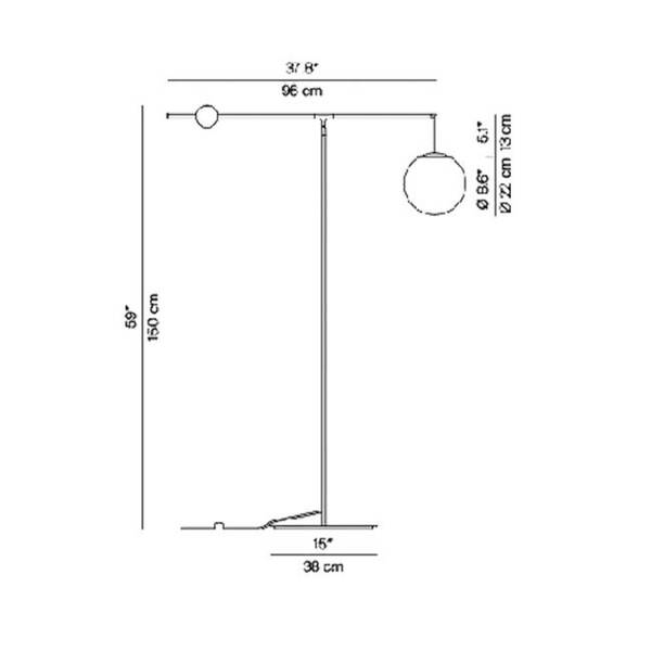  Luceplan Luceplan Malamata Floor Lamp, Brushed Brass 