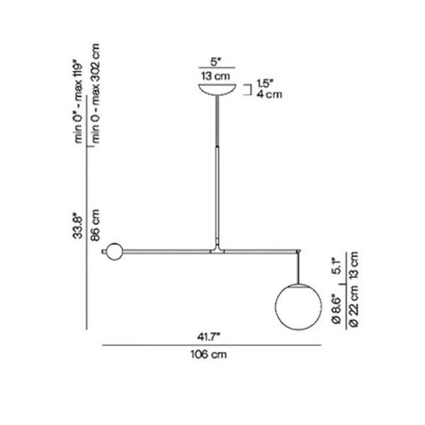  Luceplan Luceplan Malamata Hanging Light Black Matt, 106 Cm 
