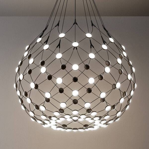  Luceplan Luceplan Mesh Led Hanging Light ø 80 Cm, 1 M Suspension System 