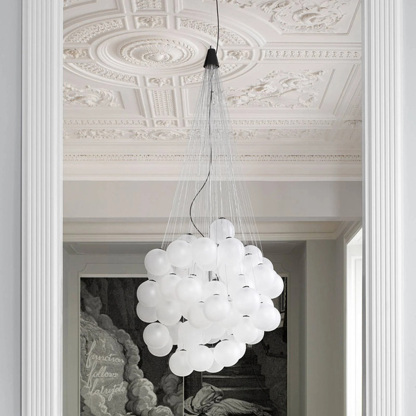  Luceplan Luceplan Stochastic 2,700 K, 72 Globes, Opal White 