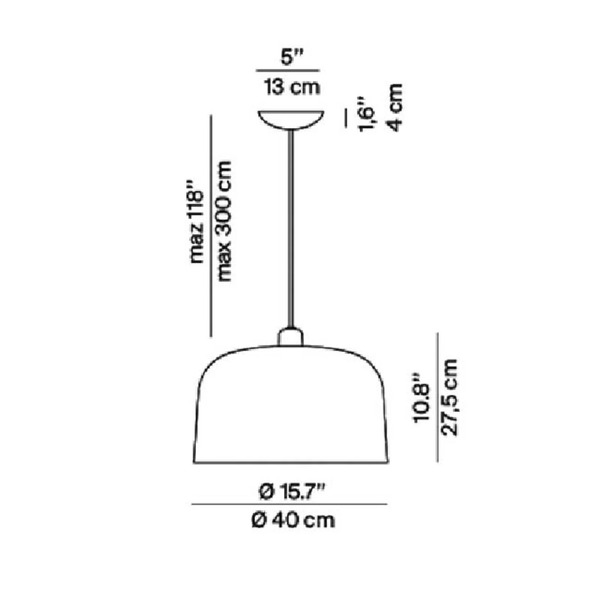  Luceplan Luceplan Zile Pendant Light, Matt Brick Red, ø 40 Cm 