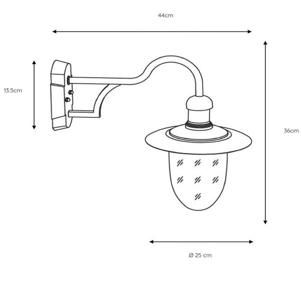  Lucide Lucide Aruba Outdoor Wall Light, ø 25 cm, Black 