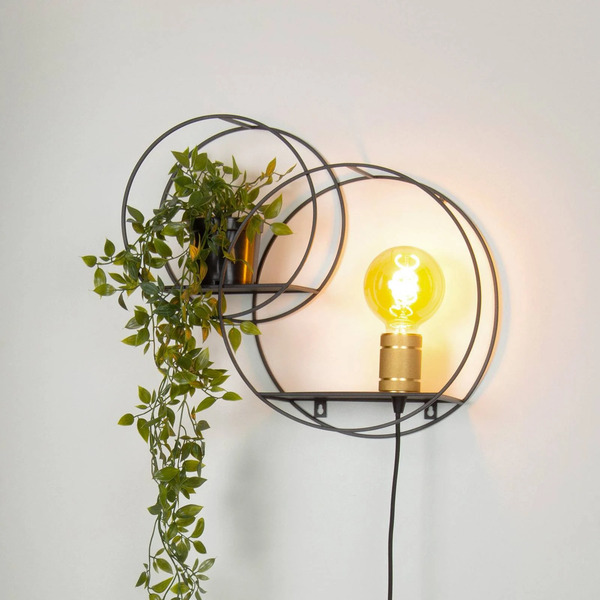  Lucide Lucide Circle Wall Light, Black, 38 Cm, E27 