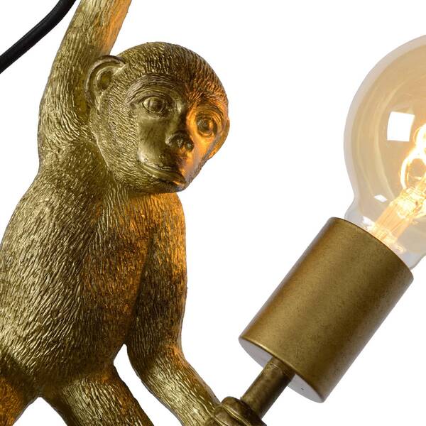  Lucide Lucide Extravaganza Chimp Wall Light, Gold Matt/black 