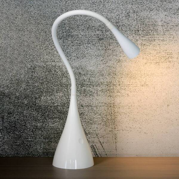  Lucide Lucide Led Desk Lamp Zozy, White, Dimmable, Flexible Arm 