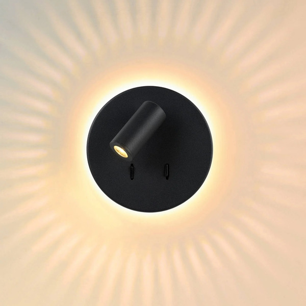  Lucide Lucide Led Wall Light Bentjer 2 Light Sources Black 