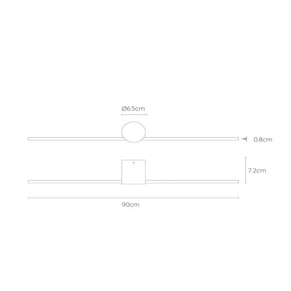  Lucide Lucide Led Wall Light Mizar, 90 Cm, Black, Ip44 