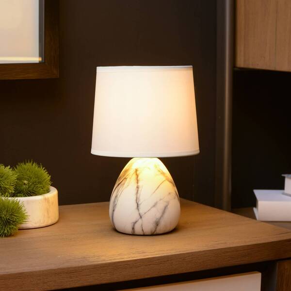  Lucide Lucide Marmo Table Lamp With A Ceramic Base, White 