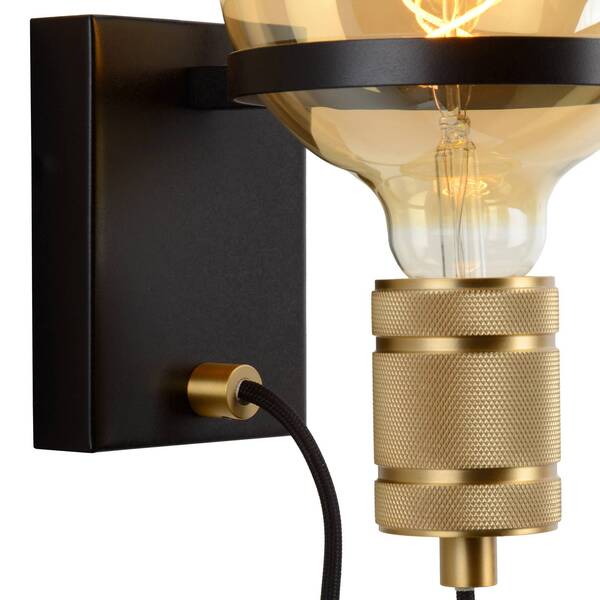  Lucide Lucide Ottelien Wall Light, Black/gold 