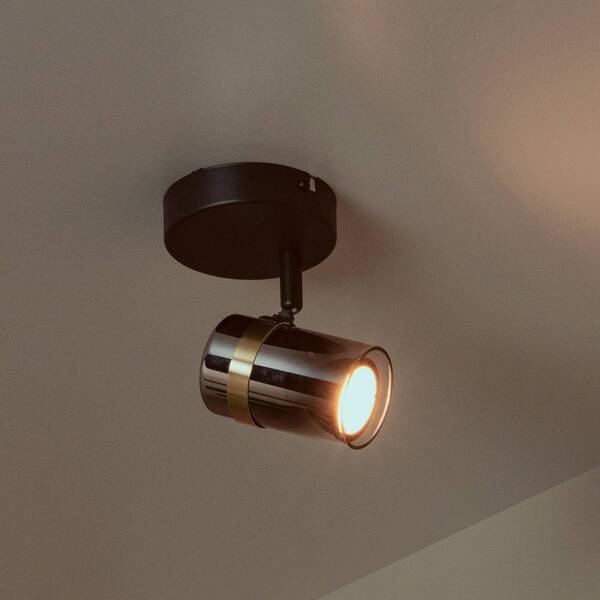 Lucide Lucide Upton Ceiling Spotlight, Height 13 Cm, Black/smoke Grey, Metal 
