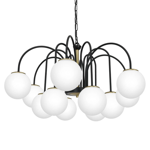  Luminex Luminex Berlin Pendant Light, 12-bulb, Black/brass 