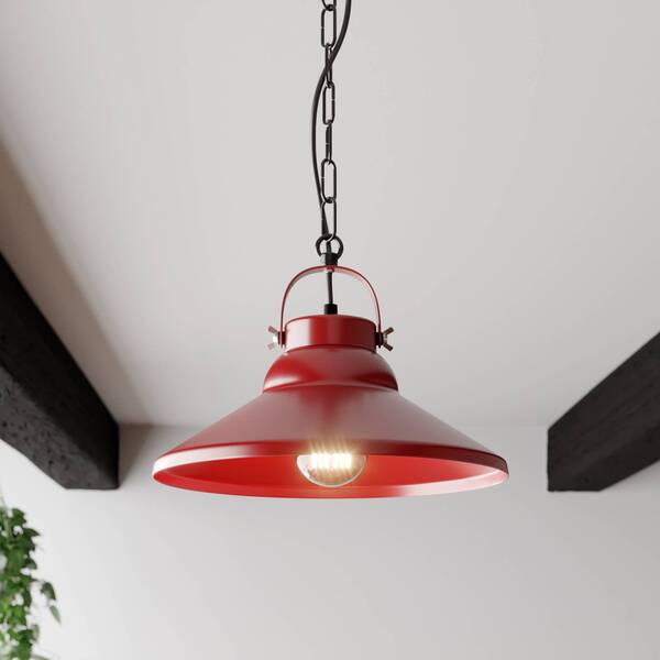  Luminex Luminex Iron Pendant Light, Red 