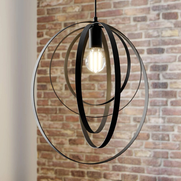  Luminex Luminex Ringo Pendant Light, 1-bulb, Black 