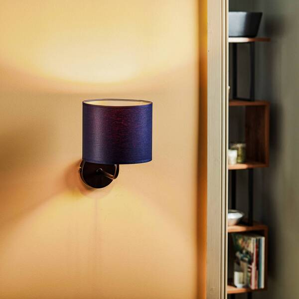  Luminex Luminex Soho Wall Light, Cylindrical, Blue/gold 