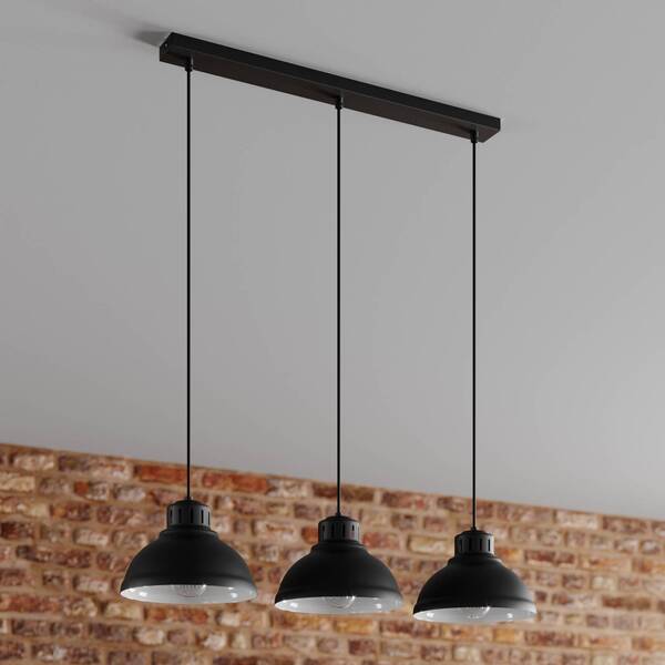  Luminex Luminex Sven Pendant Light, 3-bulb, Black 