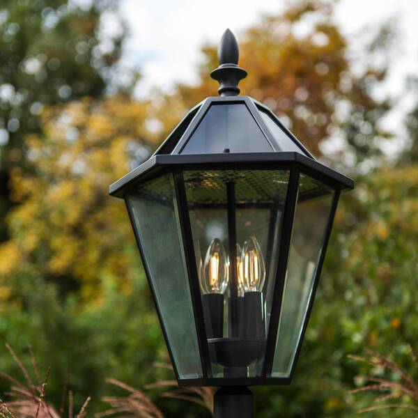  Lutec Lutec London Led Solar Outdoor Light, Black, Height 227 Cm, Ip44 
