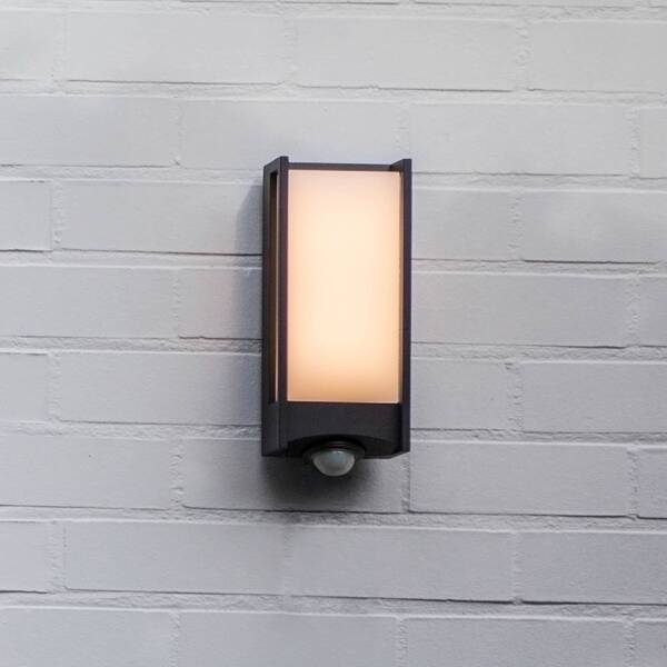  Lutec Lutec Qubo Led Sensor-activated Outdoor Wall Lamp, Dark Grey, Height 27 Cm, Ip54 