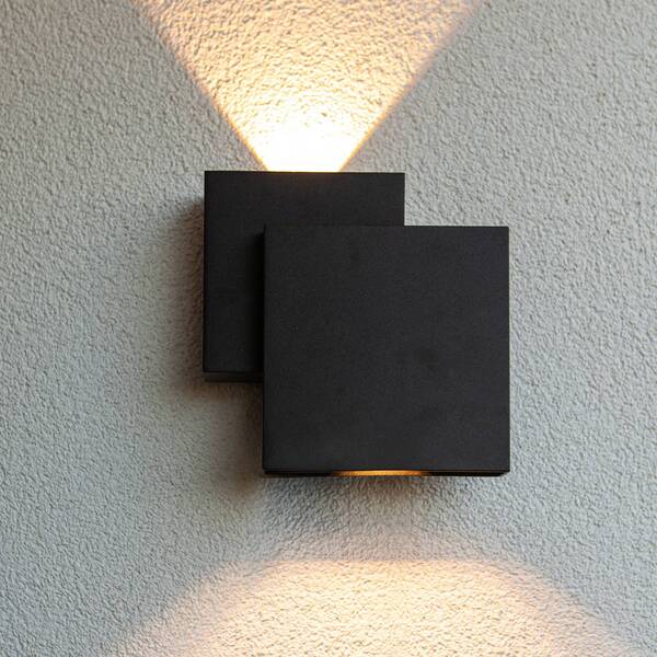  Lutec Lutec Rialto Led Outdoor Wall Light, Black, 20 Cm, Ip44, Up/down 