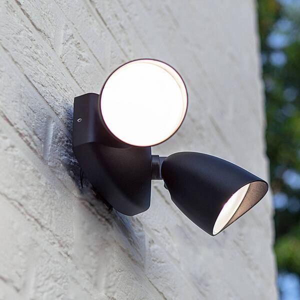  Lutec Lutec Shrimp Led Outdoor Wall Spotlight, Black, 20 W, 2-bulb, Ip54 