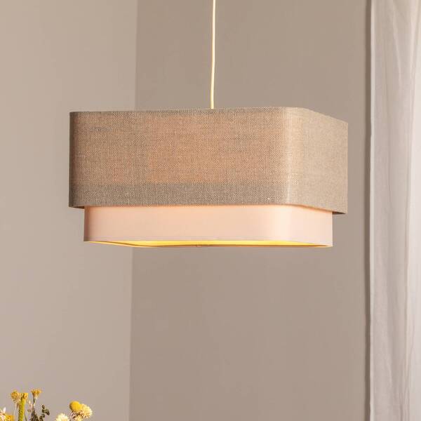  Maco Design Maco Design Kwadro Duo Pendant Light, Cream/beige, 50x50cm, Linen 