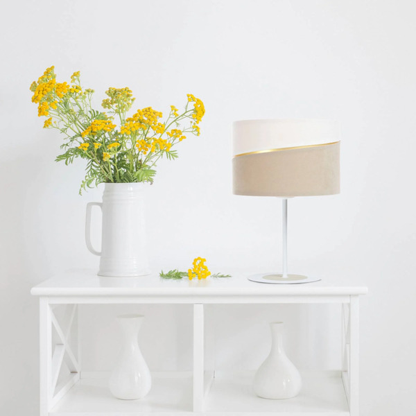  Maco Design Maco Design Susan Table Lamp, White/beige/gold 