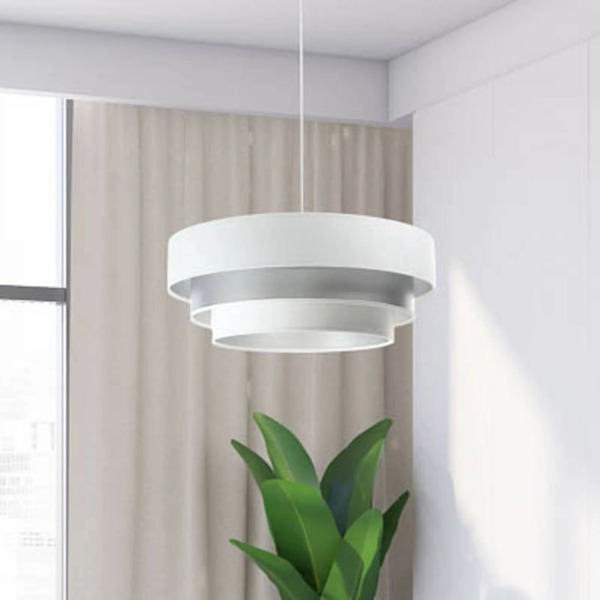  Maco Design Maco Design Triniti Pendant Light, White/silver, ø 60 Cm, Textile 