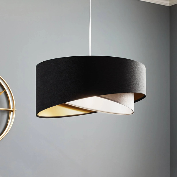  Maco Design Maco Design Vivien Velvet Hanging Light, Black/grey/silver/gold 