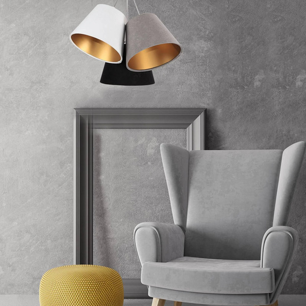  Maco Design Maco Design Zsofia Pendant Light, 3-bulb, White/grey/black/gold 