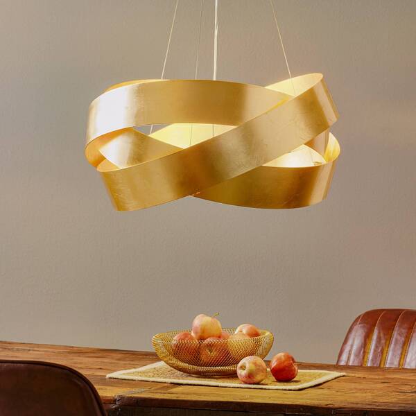  Marchetti Marchetti Elegant Hanging Light Pura With Gold Leaf 