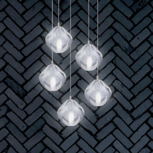  Marchetti Marchetti Glace Pendant Light Made Of Glass, 5-bulb 